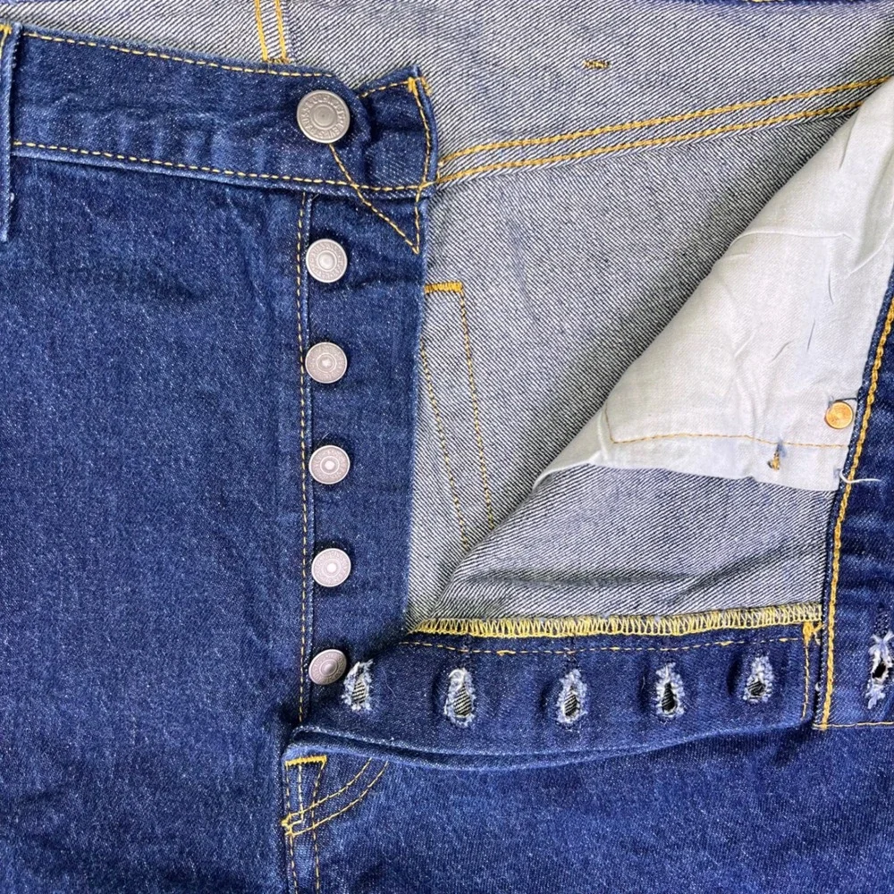 Levis 501 Jeans‎ Mens 40x30 Dark Blue Classic Original Straight Button Fly Denim